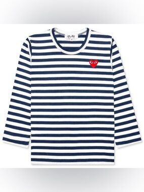 COMME DES GARCONS PLAY KID'S STRIPED T-SHIRT - NAVY/WHITE Size 4